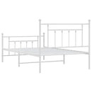 vidaXL fehér fém ágykeret fej- és lábtámlával 107 x 203 cm