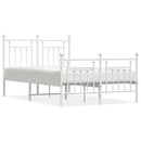 vidaXL fehér fém ágykeret fej- és lábtámlával 120x200 cm