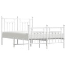 vidaXL fehér fém ágykeret fej- és lábtámlával 120x200 cm