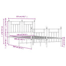 vidaXL fehér fém ágykeret fej- és lábtámlával 120x200 cm