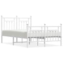 vidaXL fehér fém ágykeret fej- és lábtámlával 135x190 cm
