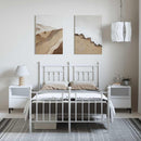 vidaXL fehér fém ágykeret fej- és lábtámlával 135x190 cm