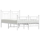 vidaXL fehér fém ágykeret fej- és lábtámlával 135x190 cm