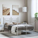 vidaXL fehér fém ágykeret fej- és lábtámlával 135x190 cm