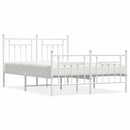 vidaXL fehér fém ágykeret fej- és lábtámlával 140 x 190 cm