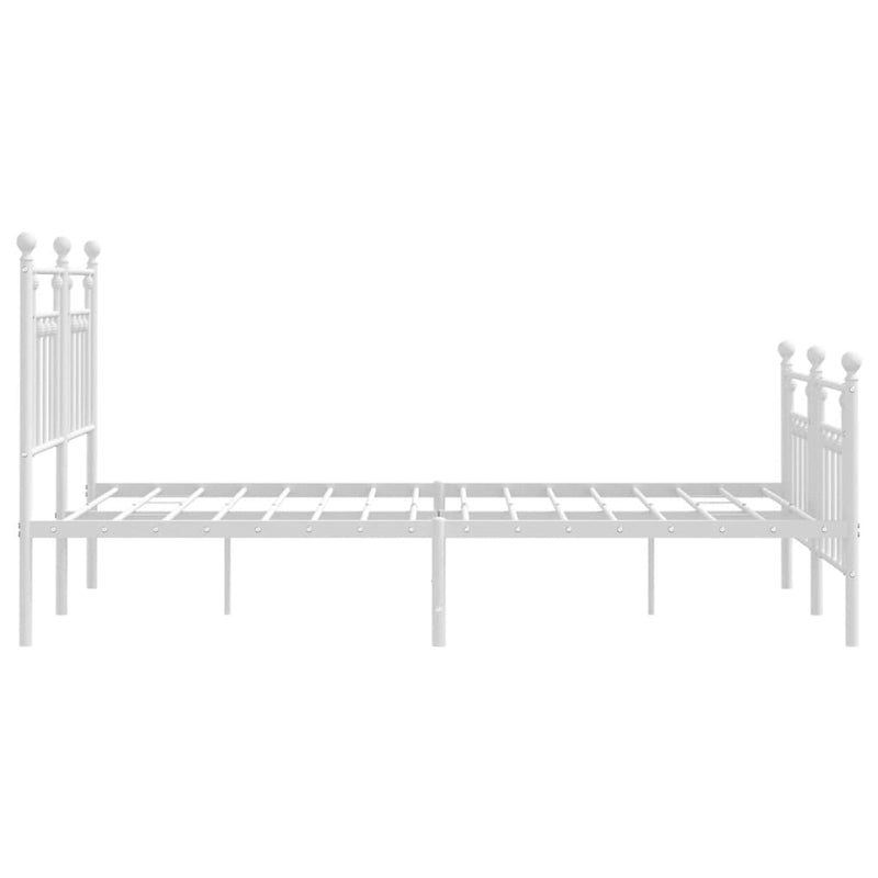 vidaXL fehér fém ágykeret fej- és lábtámlával 140 x 190 cm