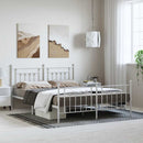 vidaXL fehér fém ágykeret fej- és lábtámlával 183 x 213 cm