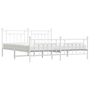 vidaXL fehér fém ágykeret fej- és lábtámlával 193 x 203 cm