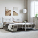 vidaXL fehér fém ágykeret fej- és lábtámlával 193 x 203 cm