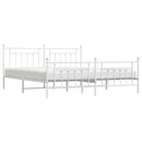 vidaXL fehér fém ágykeret fej- és lábtámlával 200x200 cm
