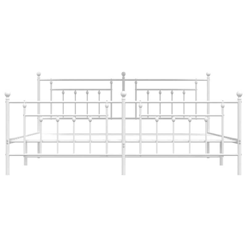 vidaXL fehér fém ágykeret fej- és lábtámlával 200x200 cm