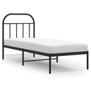 vidaXL fekete fém ágykeret fejtámlával 75 x 190 cm