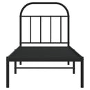 vidaXL fekete fém ágykeret fejtámlával 75 x 190 cm