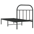 vidaXL fekete fém ágykeret fejtámlával 75 x 190 cm