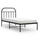 vidaXL fekete fém ágykeret fejtámlával 80 x 200 cm
