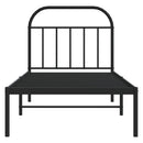 vidaXL fekete fém ágykeret fejtámlával 80 x 200 cm
