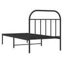 vidaXL fekete fém ágykeret fejtámlával 80 x 200 cm