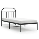 vidaXL fekete fém ágykeret fejtámlával 90 x 190 cm