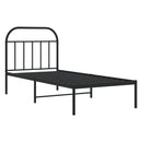 vidaXL fekete fém ágykeret fejtámlával 90 x 190 cm