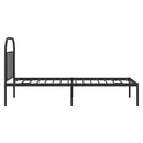 vidaXL fekete fém ágykeret fejtámlával 90 x 190 cm