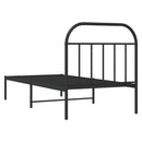 vidaXL fekete fém ágykeret fejtámlával 90 x 190 cm
