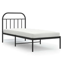 vidaXL fekete fém ágykeret fejtámlával 90 x 200 cm