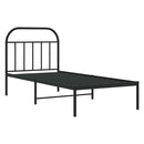 vidaXL fekete fém ágykeret fejtámlával 90 x 200 cm