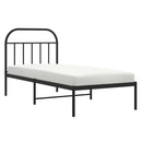 vidaXL fekete fém ágykeret fejtámlával 90 x 200 cm