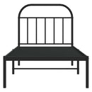 vidaXL fekete fém ágykeret fejtámlával 90 x 200 cm