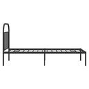 vidaXL fekete fém ágykeret fejtámlával 90 x 200 cm