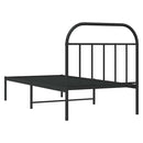 vidaXL fekete fém ágykeret fejtámlával 90 x 200 cm