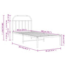 vidaXL fekete fém ágykeret fejtámlával 90 x 200 cm