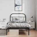 vidaXL fekete fém ágykeret fejtámlával 100 x 200 cm