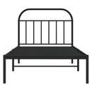 vidaXL fekete fém ágykeret fejtámlával 100 x 200 cm