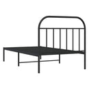 vidaXL fekete fém ágykeret fejtámlával 100 x 200 cm