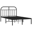 vidaXL fekete fém ágykeret fejtámlával 120 x 200 cm