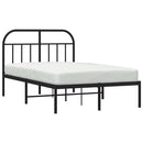 vidaXL fekete fém ágykeret fejtámlával 120 x 200 cm