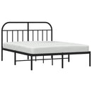 vidaXL fekete fém ágykeret fejtámlával 135 x 190 cm