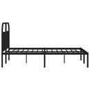 vidaXL fekete fém ágykeret fejtámlával 135 x 190 cm