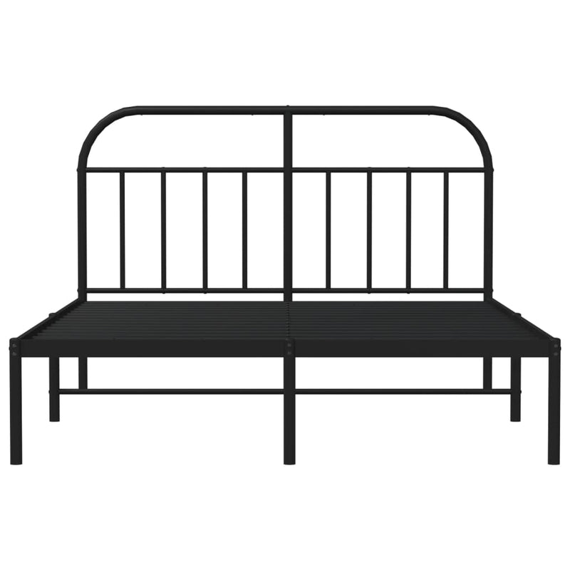 vidaXL fekete fém ágykeret fejtámlával 140 x 190 cm