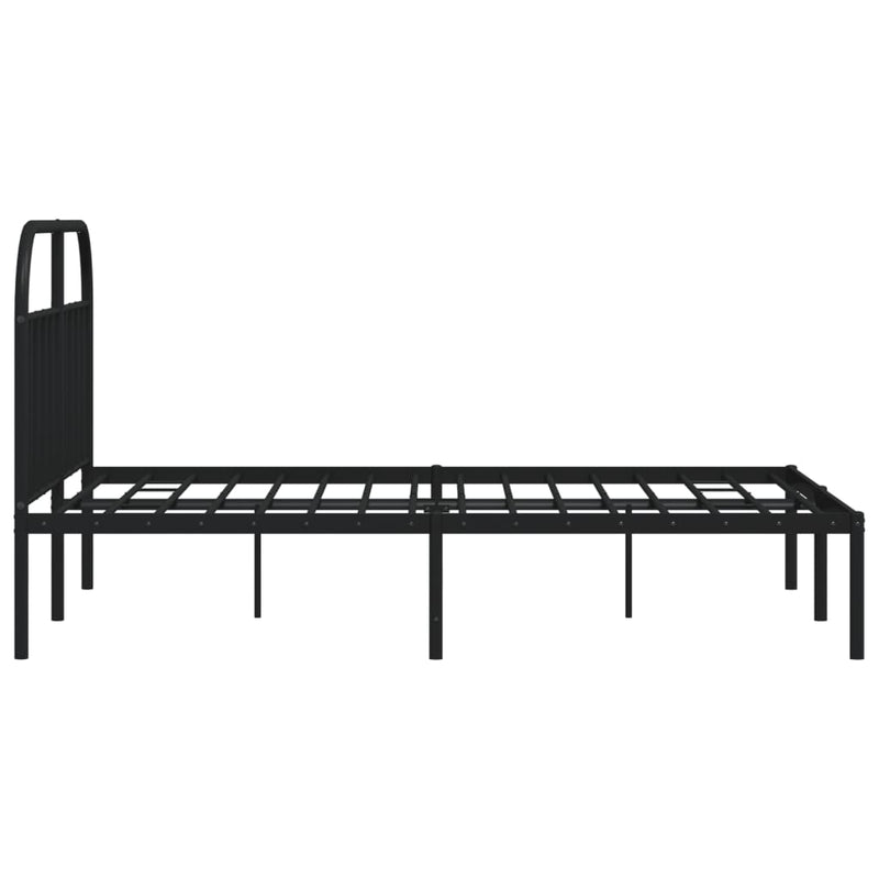 vidaXL fekete fém ágykeret fejtámlával 140 x 190 cm