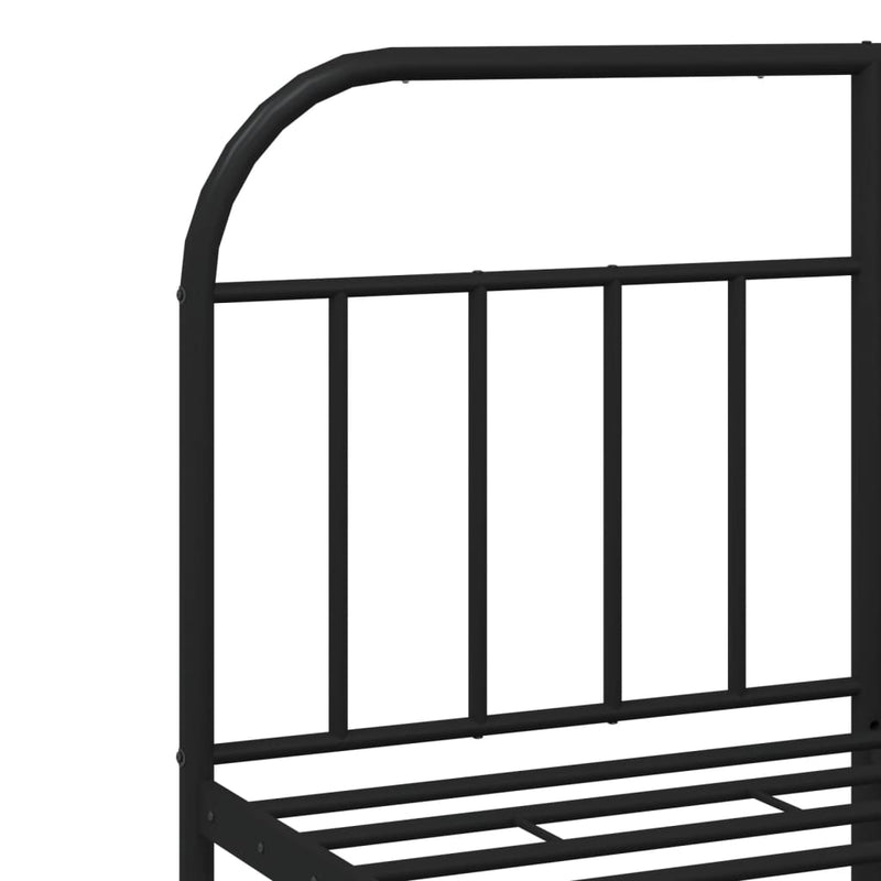vidaXL fekete fém ágykeret fejtámlával 140 x 190 cm