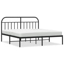 vidaXL fekete fém ágykeret fejtámlával 183 x 213 cm