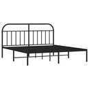 vidaXL fekete fém ágykeret fejtámlával 183 x 213 cm