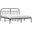 vidaXL fekete fém ágykeret fejtámlával 183 x 213 cm