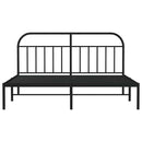 vidaXL fekete fém ágykeret fejtámlával 183 x 213 cm