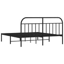 vidaXL fekete fém ágykeret fejtámlával 183 x 213 cm