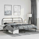 vidaXL fekete fém ágykeret fejtámlával 183 x 213 cm