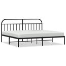 vidaXL fekete fém ágykeret fejtámlával 193 x 203 cm