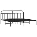vidaXL fekete fém ágykeret fejtámlával 193 x 203 cm